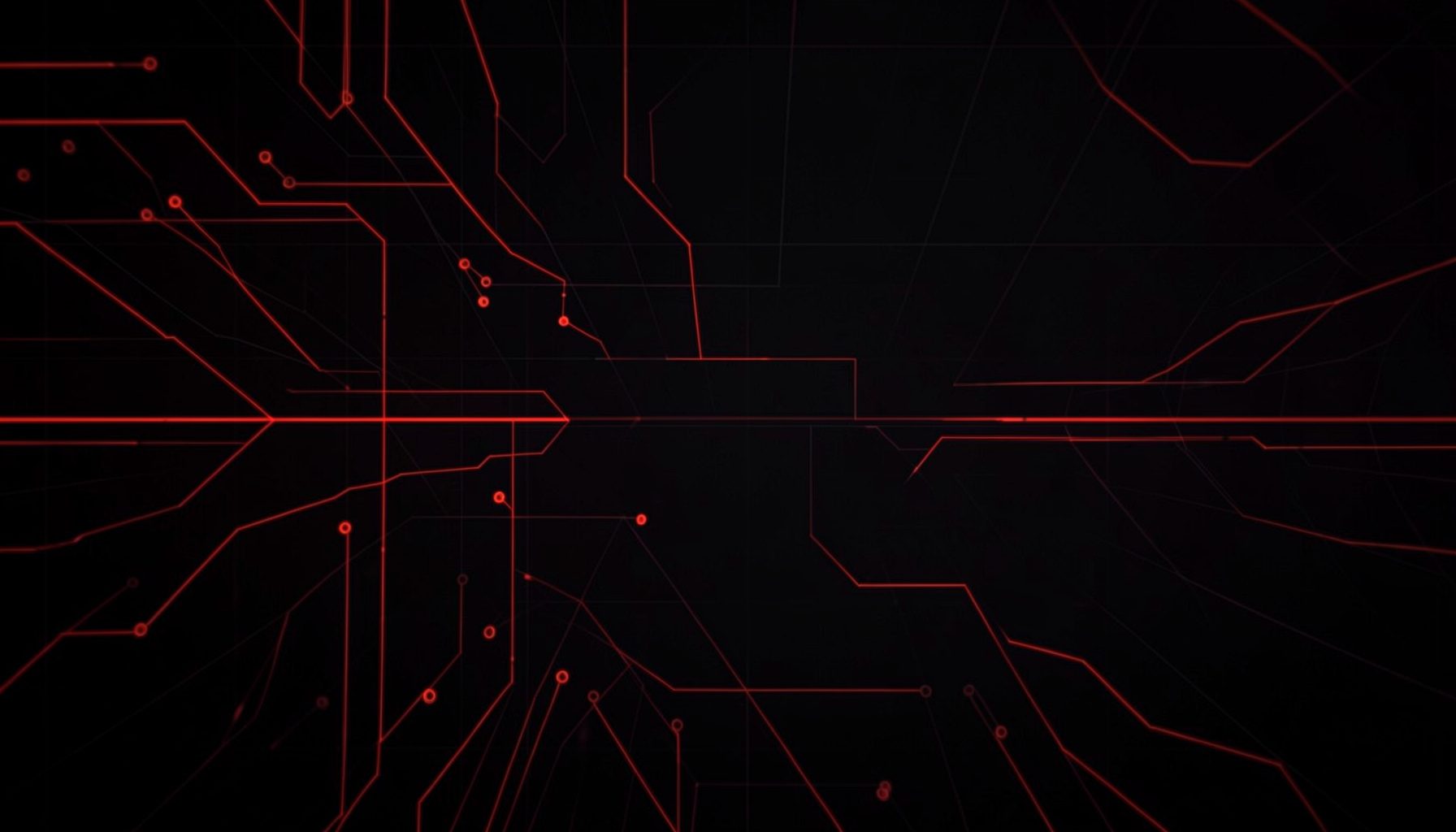Dark abstract background with glowing red digital circuit traces and subtle grid lines, conveying a high-tech newsroom atmosphere