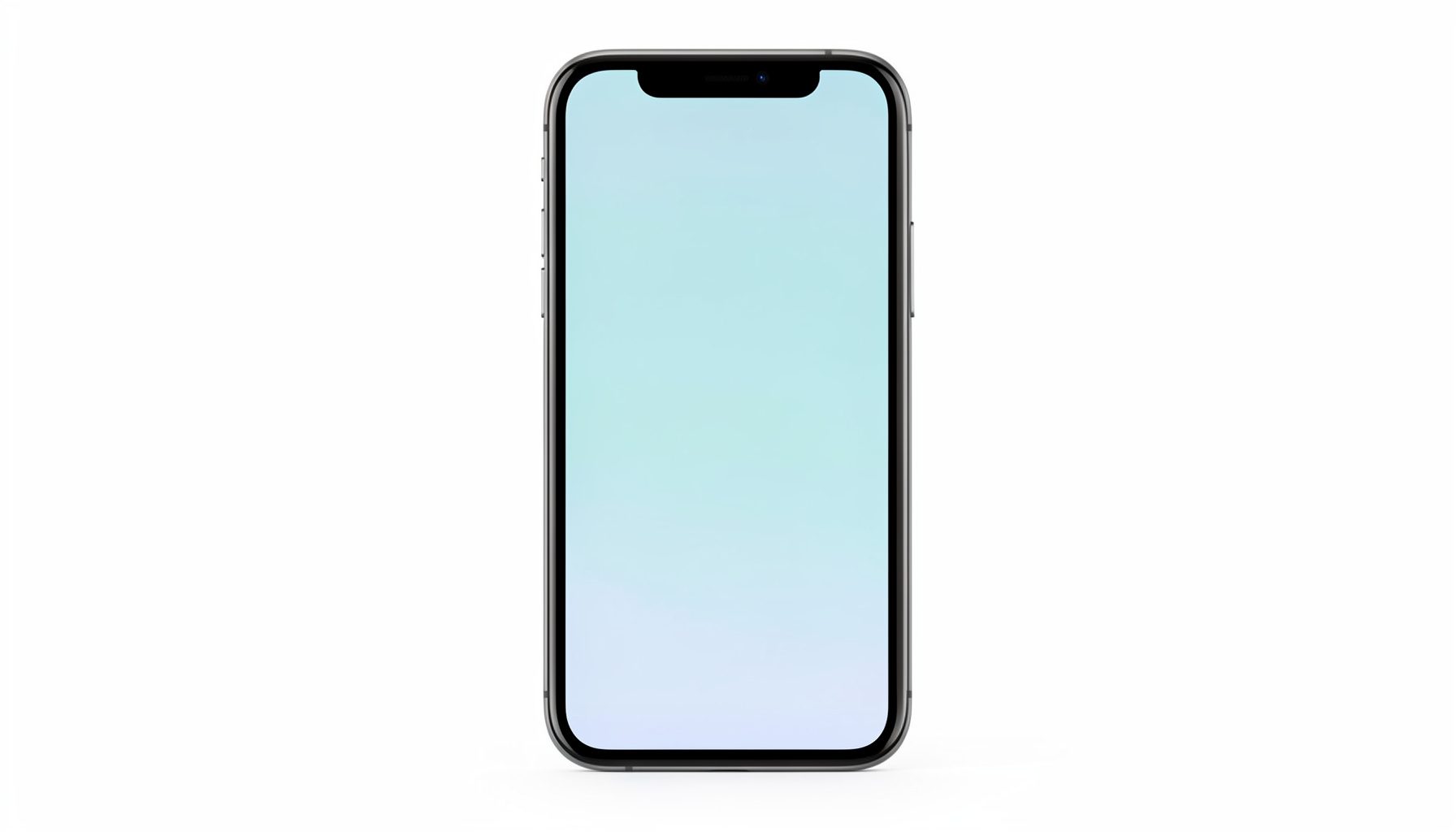 Front-facing smartphone render showing a near-full-screen display with minimal bezels, on a clean white background